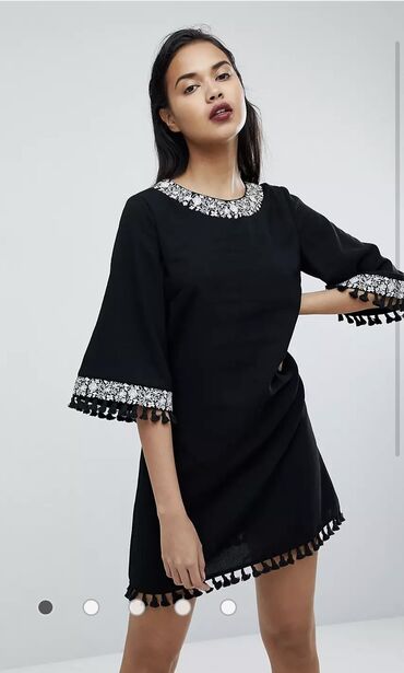 кыргызский платья: Повседневное платье, Лето, Короткая модель, XS (EU 34)