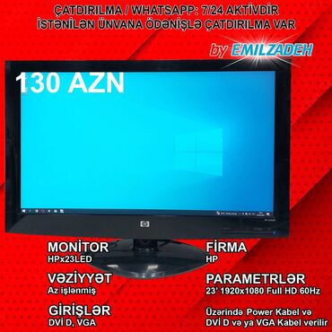 Monitorlar: Monitor "23 HPx23LED" ENDİRİM!!! 🚚Metrolara və ünvana çatdırılma var