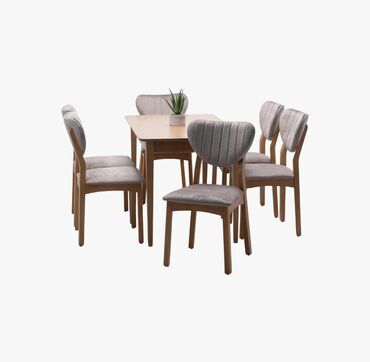 Masa və oturacaq dəstləri: Mətbəx üçün, Açılmayan, Oval masa, 6 stul — 4