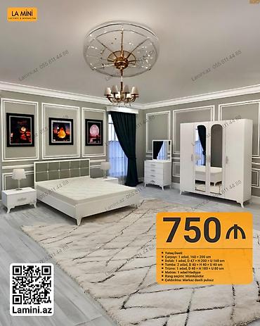 ağ divan: Yataq Dəsti – La Mini Tərkib: - Çarpayı: 1 ədəd, 160 × 200 sm - — 1