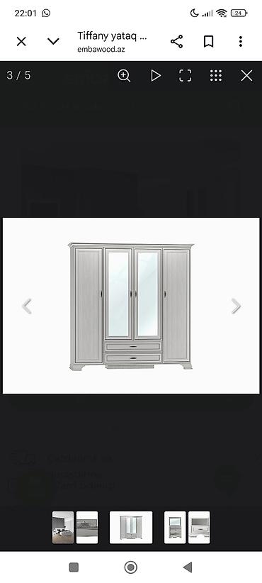 embawood silver yataq desti: İkinəfərlik çarpayı, Dolab, İşlənmiş — 1