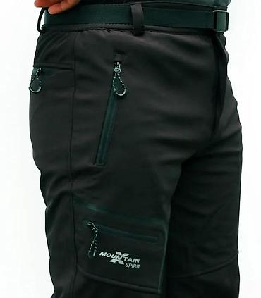Trenerke: Muške planinarske/trekking pantalone – crne - Softshell materijal — 10