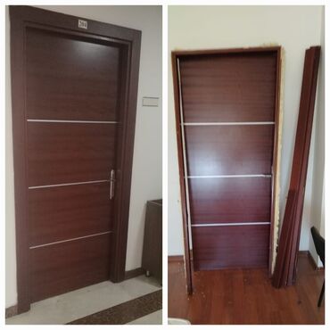 Фурнитура и комплектующие: 10 ədəd otaq qapısı satılır. Ölçü 90×2.05 - Qiymət biri 70 azn