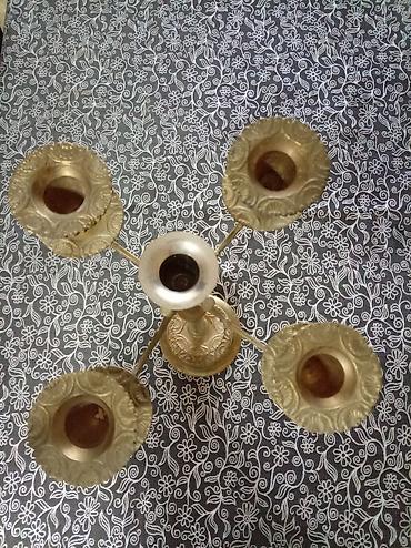 ev saati: Metal şamdan – 5 qollu, klassik dizayn - Material: tökmə metal — 3