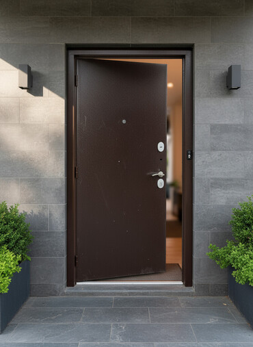 продажа входных дверей: Двери в частный дом, Металл, Бронированные, цвет - Коричневый, Новый