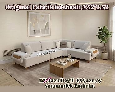 Orijinal fabrik istehsalı künc divan – ölçü: 3.42 m x 2.52 m. -