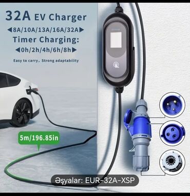 maşın aksesuarları: Ev charger typ2 CEE İEC62196 7,4kv bütün Avropa bazarı uçun