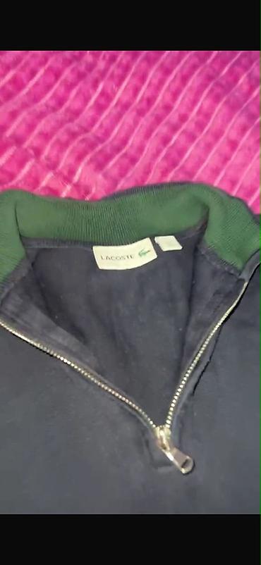 geyımler: Lacoste kişi sviteri – yarım-fermuarlı model - Rəng: tünd göy (yaka — 1