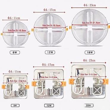 karirana: LED plafonska svetlost AC220V 6W 15W 18W 20W 30W. LED plafonska — 8