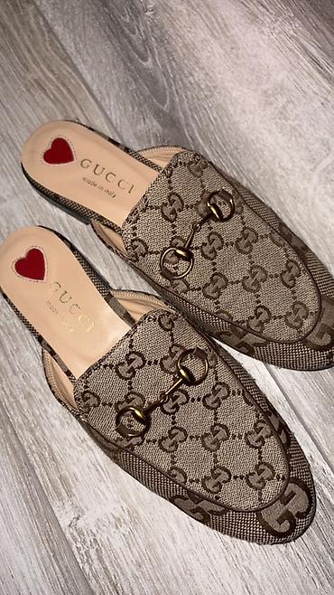гуччи: Лоферы, 37, Gucci, Б/у, цвет - Коричневый — 1