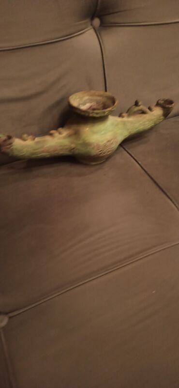 Əntiq qablar: Qədimi mətbəx və dekor kolleksiyası - 3 ədəd şəbəkəli mis/latun qab — 8