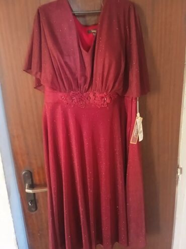 haljine za malu maturu: 4XL (EU 48), color - Red, Evening, Short sleeves