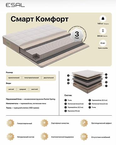 матрасы дешевые: Матрас ESAL «Смарт Комфорт» Качественный матрас для ежедневного — 1