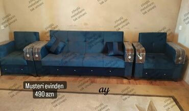 künc divan işlənmiş: Yeni, Künc divan, 2 kreslo, Bazalı, Açılan