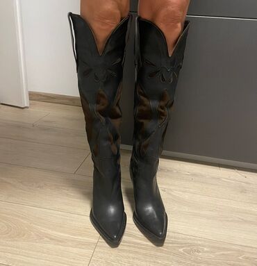 zara zimska kozna jakna: High boots, Zara, 38