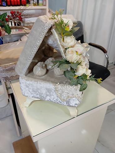 xonca bezekleri: Əhmedlidedi .Məhsul: Xonça – nişan/toy üçün bəzəkli dəst - Material — 2