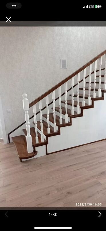 Деревянные лестницы: Деревянная лестница Для дома, Бесплатный замер, Вид дерева: Дуб, Форма лестницы: Много-маршевая, Стиль: Классический — 4