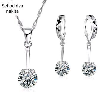 kaput sa dva lica: Set: Earrings, Necklace, Pendant, Material: Cubic zirconia at lalafo.rs kaput sa dva lica: Set: Earrings, Necklace, Pendant, Material: Cubic zirconia