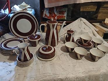 cay: Çay dəsti, rəng - Qəhvəyi, Keramika — 1
