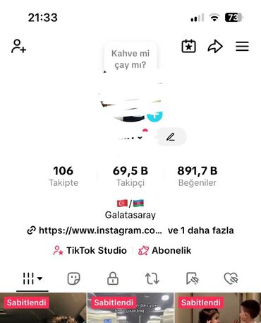 Peyk antenalarının quraşdırılması: Tiktok Sosial medya hesabı satılır 69 min takipcili,aktiv işlək