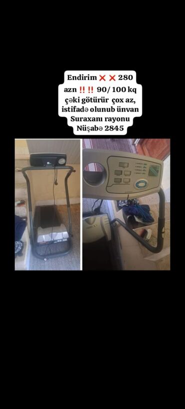 qaçış trenajoru: Endirim ❌ ❌ 280 manat ‼️‼️ 90 /100 kq çəki götürür çox az, istifadə
