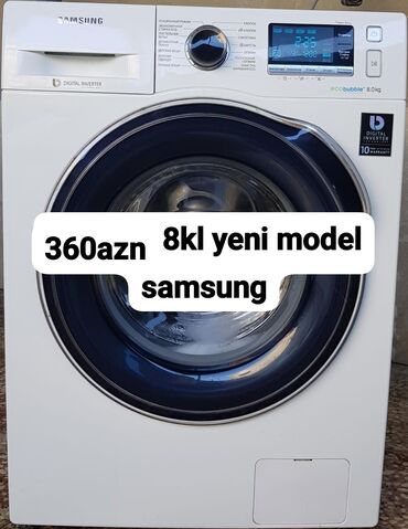 Plitələr və bişirmə panelləri: Paltaryuyan maşın Samsung, 8 kq, İşlənmiş, Avtomat, Qurutma var, Ödənişli çatdırılma, Ünvandan götürmə