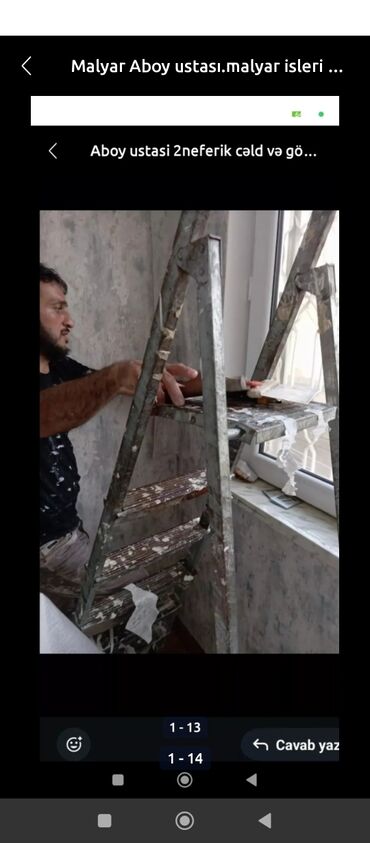 Malyar Aboy ustası keyfiyyətli gözəl cəld xidmət gosterilir