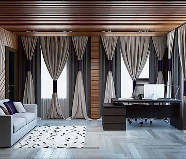 Шторы и занавески: Комплект штор, Велюр, С ламбрекеном, Изготовление на заказ, Для зала — 4