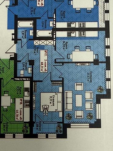 Продажа квартир: 2 комнаты, 68 м², Ак-Орго ж/м Элитка, 8 этаж, ПСО (под самоотделку) — 3