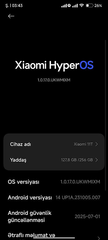 redmi mi 11 ultra: Xiaomi 11T, 256 GB, rəng - Qara, 
 İki sim kartlı — 3