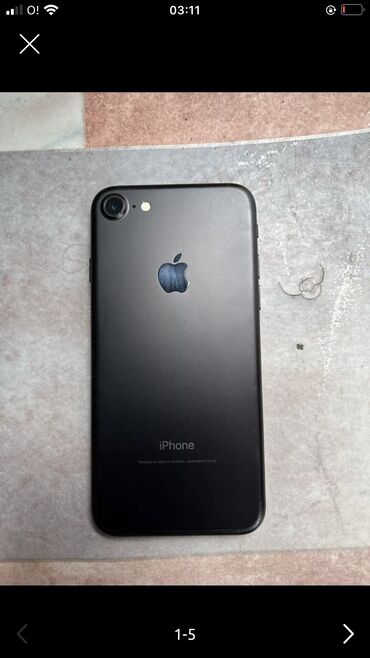 Apple iPhone: IPhone 7, Б/у, 32 ГБ, Черный, Чехол, Коробка, 77 %