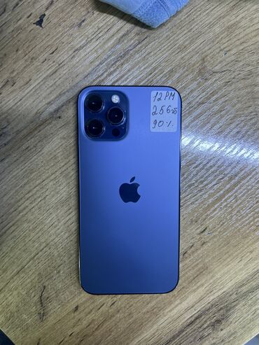 Apple iPhone: IPhone 12 Pro Max, Б/у, 256 ГБ, Sierra Blue, Зарядное устройство, Защитное стекло, Чехол, 90 %