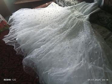 Свадебные платья: Свадебное платье, 3XL, Закрытое, С корсетом, Пышное, Турция, Цветочные элементы, Б/у — 3