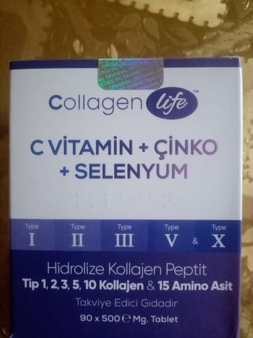 Vitaminlər və BAƏ: Collagen life. C vitamini +sink+selenium Türkiye markasıdır, qırışlar