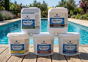 su dalgasi: 🏊‍♂️ POOLTECH 5 LİTRLİK HOVUZ KİMYƏVİ DƏSTİ — 5 MƏHSUL 💧 ✨ Hovuz — 1