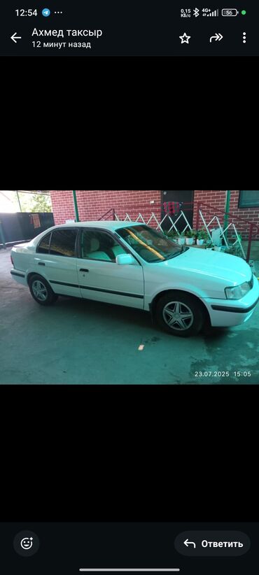 автомобиль прадажа: Toyota Carina E, седан, белый цвет. юридический чистый ср Основные