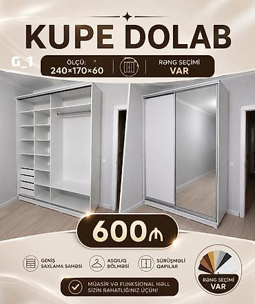 sirmə: Kupe dolab – G_1 modeli Ölçü: 240 × 170 × 60 sm Rəng seçimi: var — 1