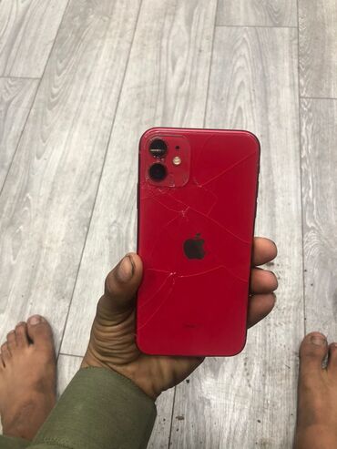 aifon 4: IPhone 11, Б/у, 64 ГБ, Красный, Защитное стекло, 76 %