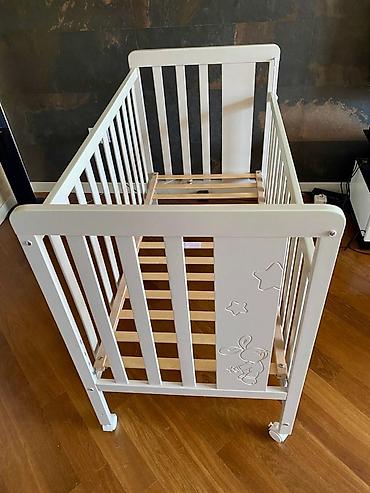 rizen dovşan: Uşaq beşiyi – RABBIT LAPSI SAND COT 120×60 - Ölçü: 120 × 60 sm (döşək — 1
