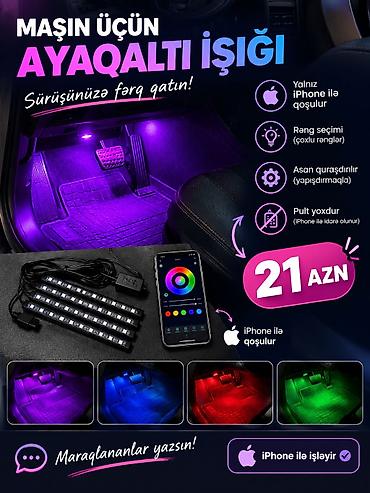 avtomobil azerbaycan: Maşın üçün ayaqaltı LED işıq dəsti - Yalnız iPhone ilə qoşulur və — 1
