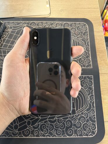 Apple iPhone: IPhone X, Б/у, 256 ГБ, Jet Black, Зарядное устройство, Защитное стекло, 100 %