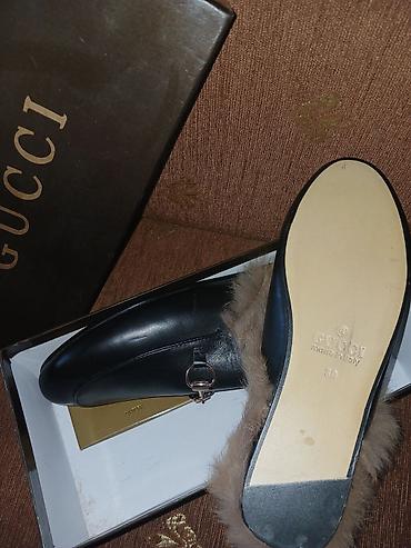 guccı: Məhsul: Gucci Princetown dəridən tüklü loafer (qadın/kmi) - Material — 2