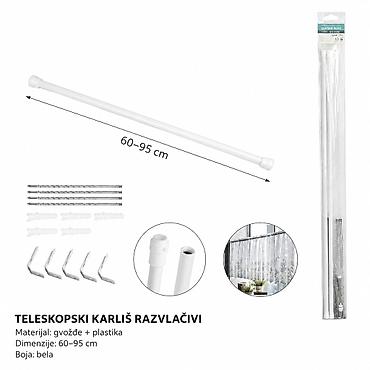 KMT Zavese šipka 3213412 – teleskopska, razvlačiva šipka za zavese -