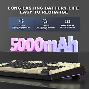hot: Клавиатура, Yunzii, Механическая, Bluetooth, Проводное подключение, Размер: 100% — 4