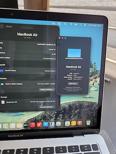 Ноутбуки Apple (MacBook): Ультрабук, Б/у, Apple M1, ОЗУ, RAM: 8 ГБ — 3
