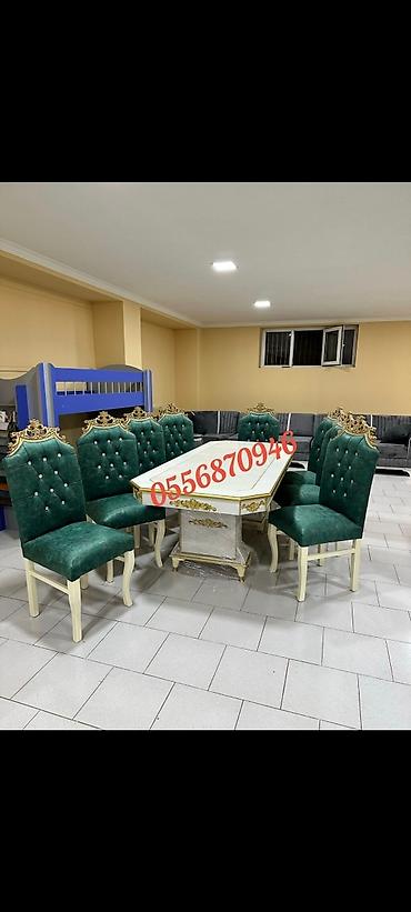tek termolar: Qonaq otağı üçün, Yeni, Açılmayan, Dördbucaq masa, 6 stul — 4