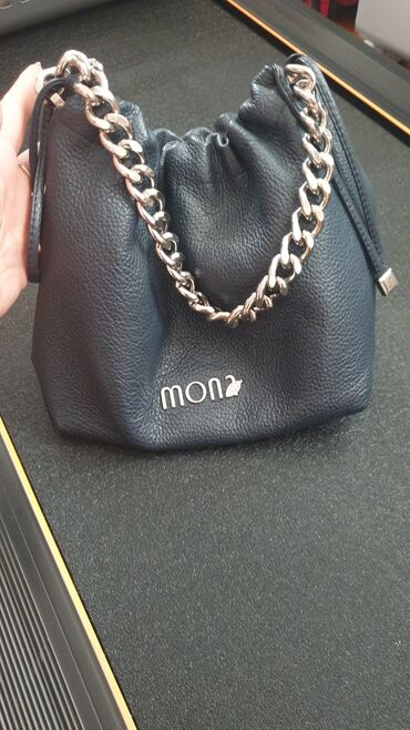 mona torba plava: Shoulder bag, Mona, Material: Leather