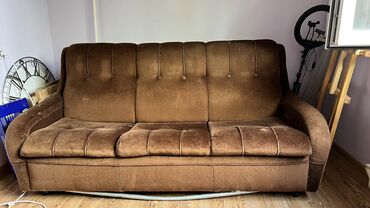 матрас диван: Диван-кровать, цвет - Коричневый, Б/у
