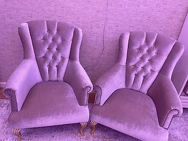 Kreslolar: Klassik dizaynlı iki ədəd yumşaq kreslo dəsti. - Model: Chesterfield — 1