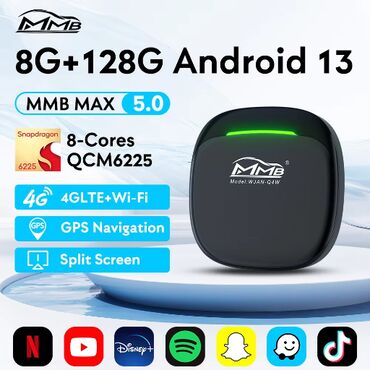 установка gps: 2024 MMB Max 5.0 AI Box Android 13 QCM6225 8-Cores Android Auto